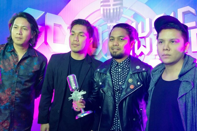 Grup band Armada saat ditemui di SCTV Musik Awards 2018 yang digelar di Emtek City, Daan Mogot, Jakarta Barat, Jumat (27/4/2018).