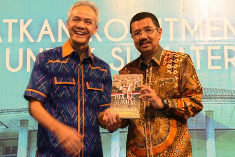 Gubernur Jawa Tengah  Ganjar Pranowo (kiri) bersama Gubernur Sumatera Utara Erry Nuradi (kanan), Minggu (30/7/2017).