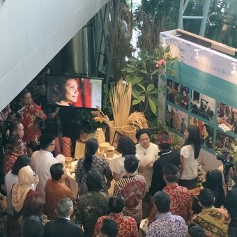 Presiden kelima RI Megawati Soekarnoputri tiba di Teater Besar, Taman Ismail Marzuki, Jakarta Pusat, Selasa (23/1/2018) sekitar pukul 14.20 WIB.