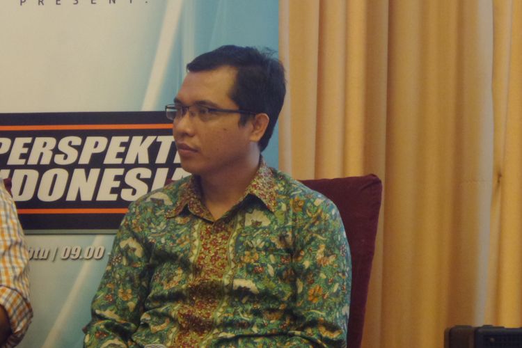 Anggota Pansus RUU Pemilu Achmad Baidowi dalam acara diskusi di bilangan Menteng, Jakarta Pusat, Sabtu (3/6/2017).