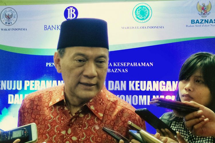 Gubernur Bank Indonesia, Agus Dermawan Wintarto Martowardojo saat ditemui di Gedung Majelis Ulama Indonesia, Jakarta, Rabu (24/1/2018).