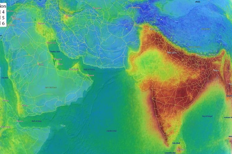Peta udara India dari ruang angkasa