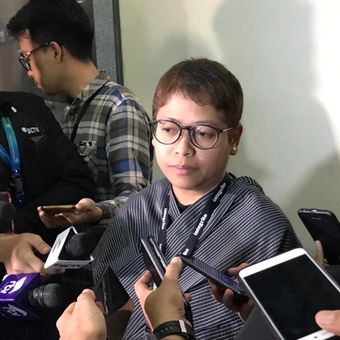Kepala Bagian Pemberitaan dan Publikasi KPK, Yuyuk Andriati Iskak, di Gedung Merah Putih KPK, Jakarta Selatan, Selasa (23/10/2018).