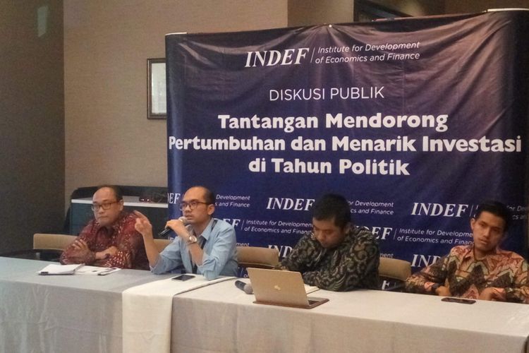 Diskusi yang digelar Institute for Development of Economics and Finance (Indef) di Jakarta, Kamis (7/2/2019).