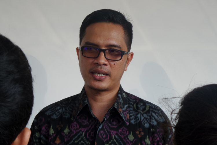 Juru Bicara KPK Febri Diansyah di Pengadilan Tipikor Jakarta, Senin (10/7/2017).