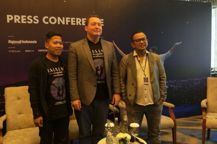 Konferensi pers La La Land in Concert di Raffles Hotel, Jakarta Selatan, Jumat (3/11/2017).