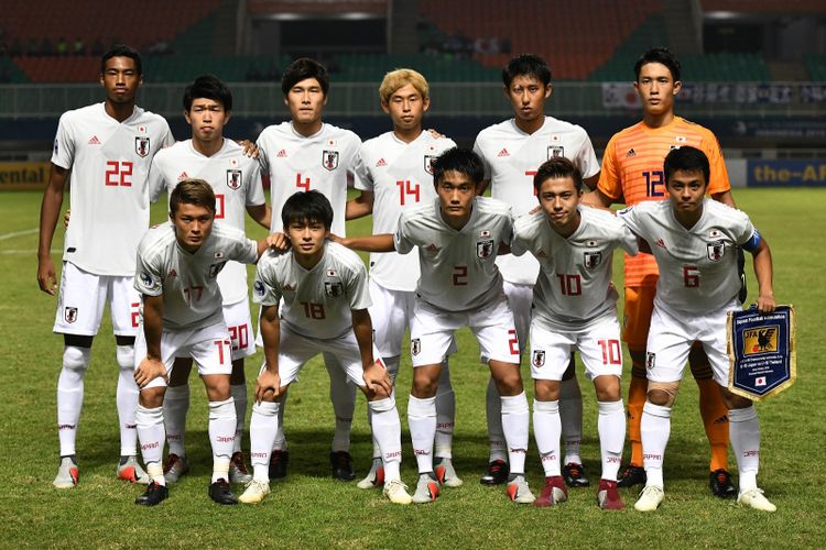 Susunan pemain utama Timnas U-19 Jepang yang diturunkan pada laga melawan Thailand dalam lanjutan Grup B Piala Asia U-19 2018 di Stadion Pakansari, 22 Oktober 2018. 