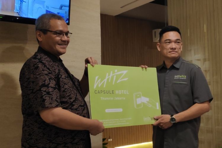 Pembukaan Whiz Capsule, Hotel Kapsul dari Intiwhiz Hospitality Management dibuka di Jakarta, Kamis (5/4/2019).