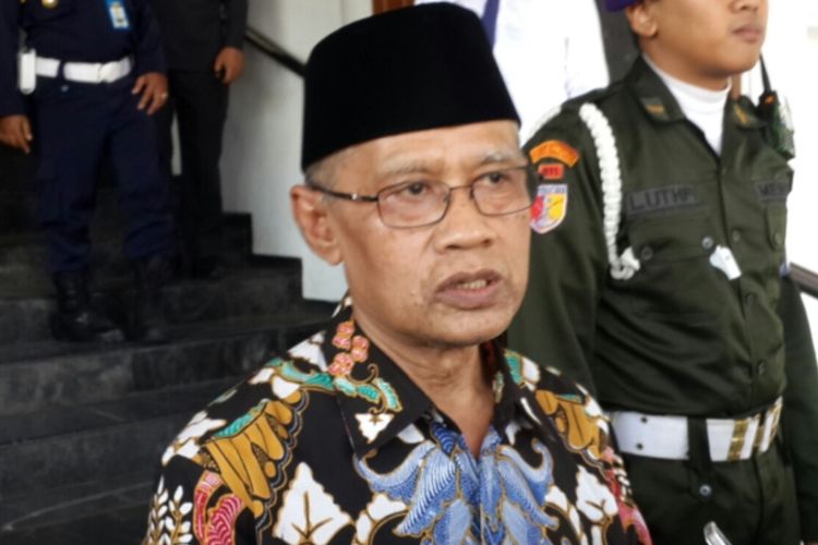 Ketua Umum Pimpinan Pusat Muhammadiyah Haedar Nashir saat menghadiri Pesmaba Universitas Muhammadiyah Malang, Senin (2/9/2019)