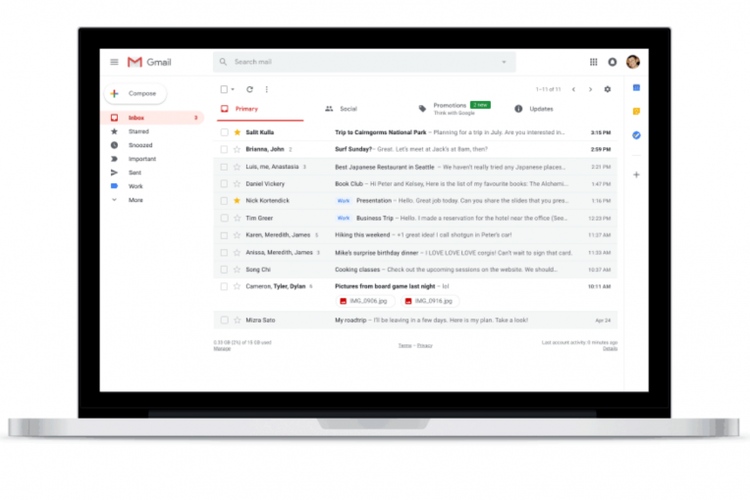 Desain baru Gmail