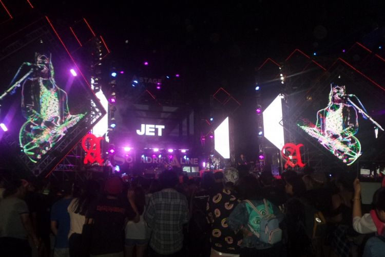 Jet tampil di penghujung hari pertama Soundrenaline 2017 di Garuda Wisnu Kencana, Bali, Sabtu (9/9/2017) malam.