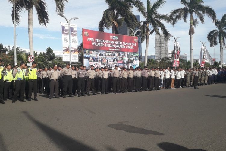 Apel Penamanan Natal 2018 Wilayah Jakarta Utara di Mal Artha Gading, Kelapa Gading, Senin (24/12/2018).