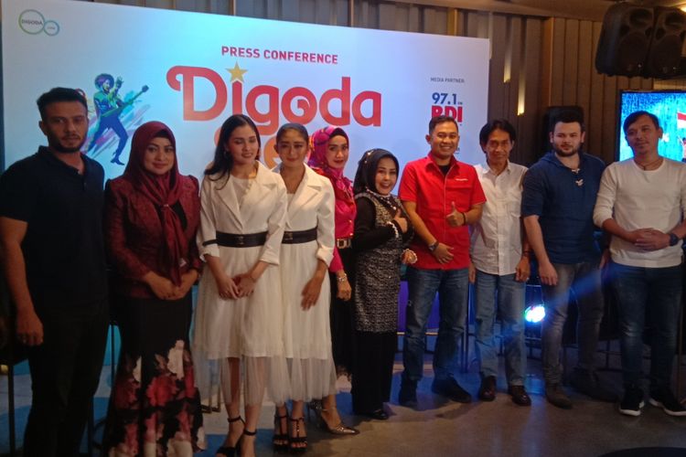Para penyanyi dan promotor menggelar jumpa pers Digoda Fest 2019 di sebuah kawasan di Senopati, Jakarta Selatan, Rabu (6/3/2019).