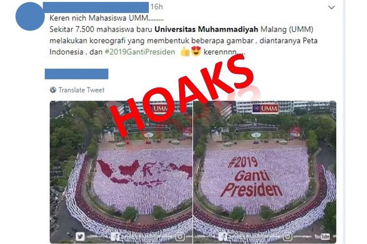 Foto hoaks formasi mahasiswa baru Universitas Muhammadiyah Malang.