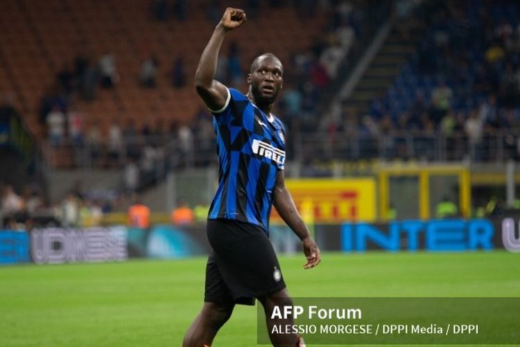 Romelu Lukaku win celebrate during the Italian Serie A football match Inter Milan vs US Lecce on August 26, 2019 at the San Siro stadium in Milan. Photo Morgese/Rossini / DPPI 
ALESSIO MORGESE / DPPI Media / DPPI