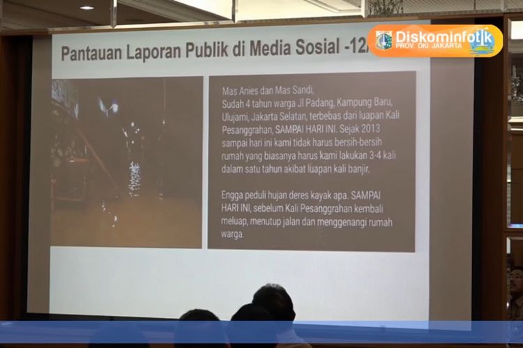 Pantauan laporan publik di media sosial terkait banjir dan genangan di Jakarta.