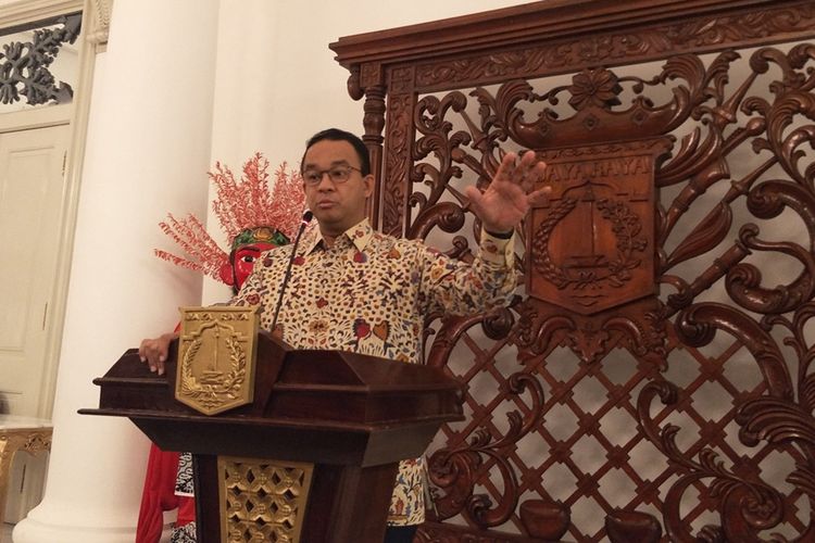 Gubernur DKI Jakarta Anies Baswedan di Balai Kota DKI Jakarta, Jalan Medan Merdeka Selatan, Rabu (4/9/2019).