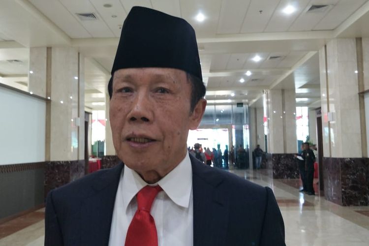 Mantan Gubernur DKI Jakarta Sutiyoso di Gedung DPRD DKI Jakarta, Jalan Kebon Sirih, Jakarta Pusat, Senin (26/8/2019).