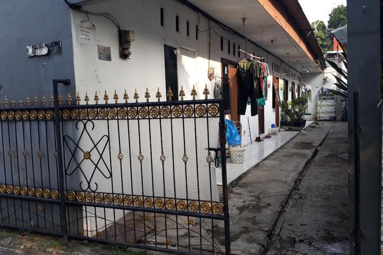 Kontrakan terduga teroris di RT 01 RW 02, Kelurahan Jatibening Baru, Pondok Gede, Kota Bekasi, Selasa (11/6/2019).