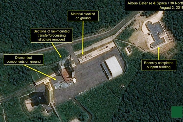 Foto satelit ini memperlihatkan lokasi uji coba misil Sohae, Korea Utara.