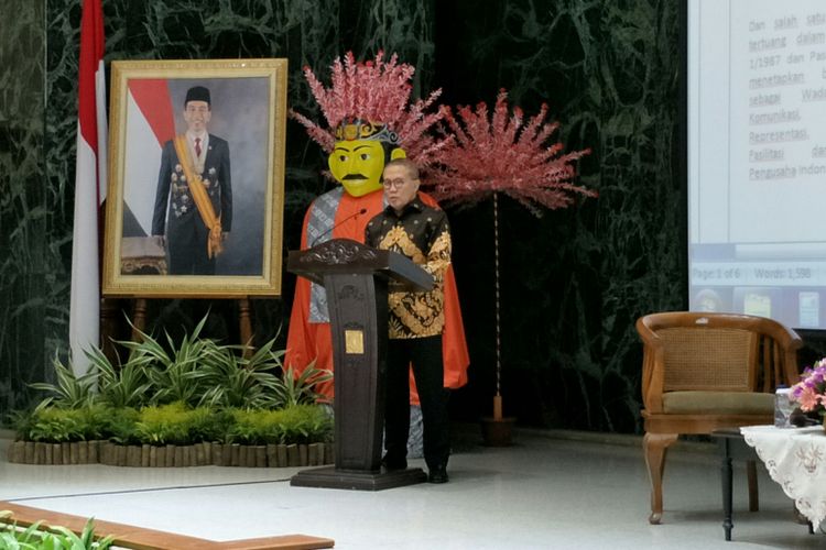 Ketua Umum Kamar Dagang dan Industri (Kadin) DKI Jakarta Eddy Kuntadi di Balai Kota DKI Jakarta, Jumat (9/2/2018).