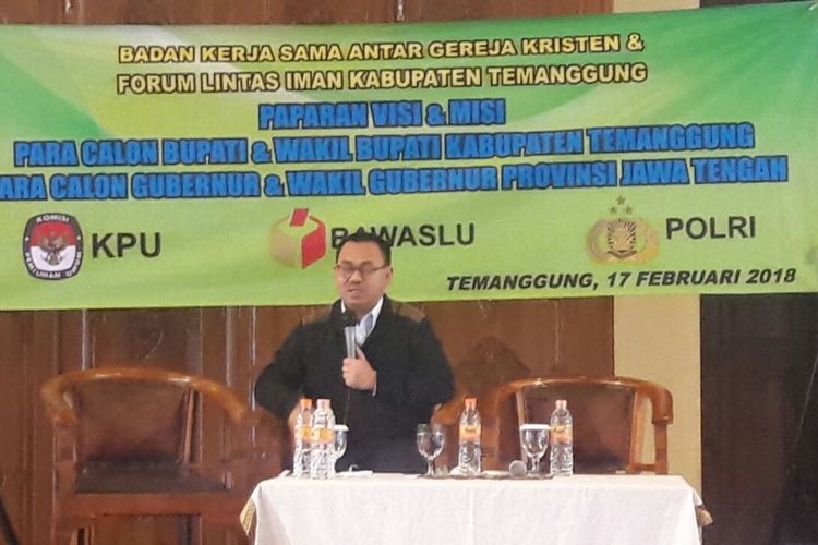Calon gubernur Jateng, Sudirman Said, saat berkunjung ke Kabupaten Temanggung, Sabtu (17/2/2018).