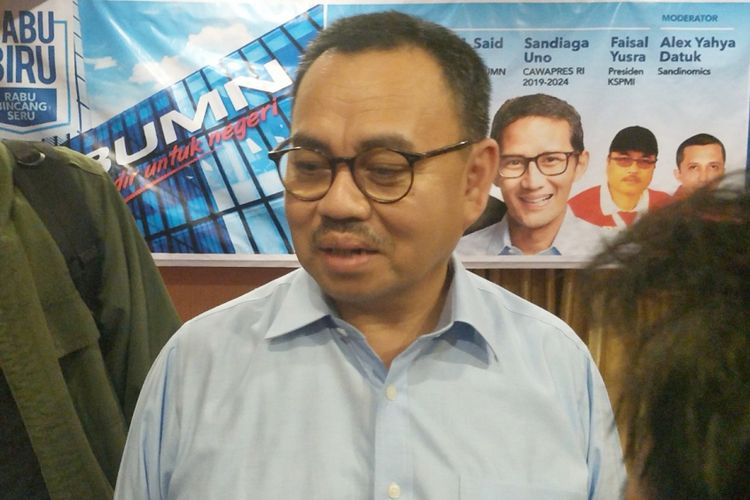 Direktur Badan Pemenangan Nasional (BPN) Sudirman Said saat ditemui di Hotel Ambhara, Jakarta Selatan, Rabu (12/12/2018) malam.