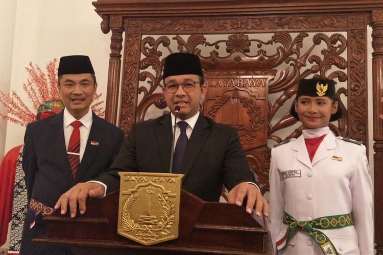 Gubernur DKI Jakarta Anies Baswedan di Balai Kota DKI Jakarta, Jalan Medan Merdeka Selatan, Kamis (15/8/2019).