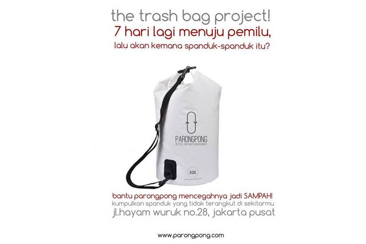 Parongpong luncurkan gerakan The Trash Bag Project untuk menginisiasi penumpukan sampah dari spanduk bekas kampanye Pemilu 2019.