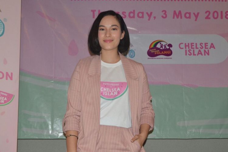 Chelsea Islan saat ditemui di kawasan Kebayoran, Jakarta Selatan, Kamis (3/5/2018).