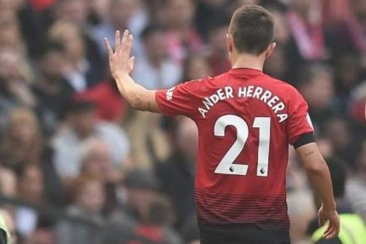 Gelandang Manchester United, Ander Herrera, Sabtu (11/5/2019)