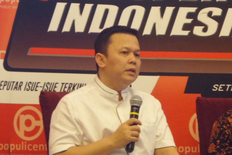 Ketua DPP Partai Golkar Andi Sinulingga alam sebuah acara diskusi di Menteng, Jakarta Pusat, Sabtu (18/11/2017).