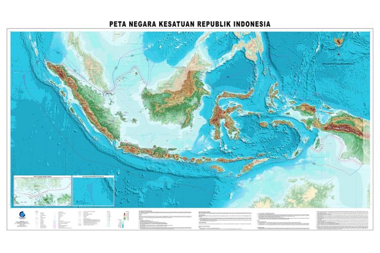 Peta terbaru Indonesia yang diluncurkan pada 2017 oleh Badan Informasi Geospasial