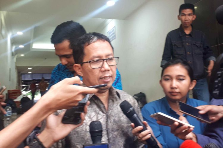 Mantan Plt Ketua Umum PSSI Joko Driyono (Jokdri) di Polda Metro Jaya, Jumat (22/2/2019).