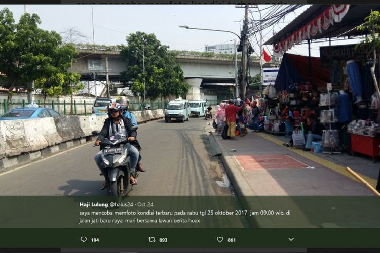 Kawasan Jati Baru, Tanah Abang, Jakarta Pusat, Rabu (25/10/2017), menurut Wakil Ketua DPRD DKI Jakarta Abraham Lunggana alias Lulung.