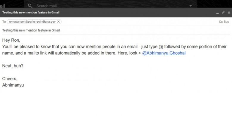 Fitur mention di Gmail