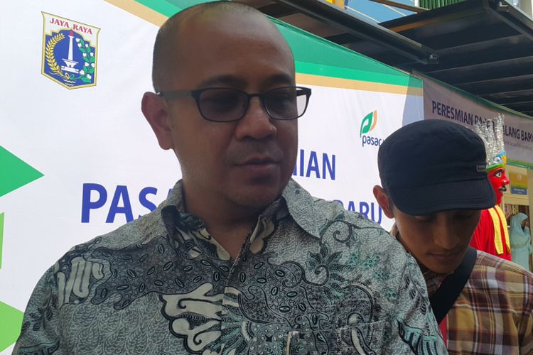 Direktur Utama PD Pasar Jaya Arief Nasrudin di Pasar Walang Baru, Rawa Badak Selatan, Koja, Jakarta Utara, Kamis (24/8/2017).