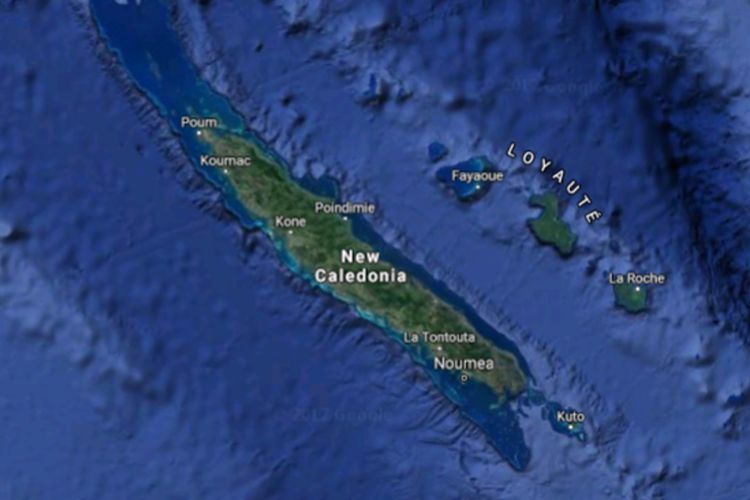 Gempa bumi 6,8 magnitudo melanda pantai New Caledonia, di wilayah Pasifik, Selasa (31/10/2017). 