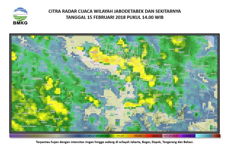 Citra Radar Cuaca Wilayah Jabodetabek dan Sekitarnya 15 Februari 2018