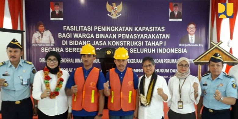 Kegiatan Fasilitasi Peningkatan Kapasitas bagi Petugas dan Warga Binaan Pemasyarakatan (WBP) di Bidang Jasa Konstruksi Tahap I, Senin (27/8/2018) di Makassar, Sulawesi Selatan.