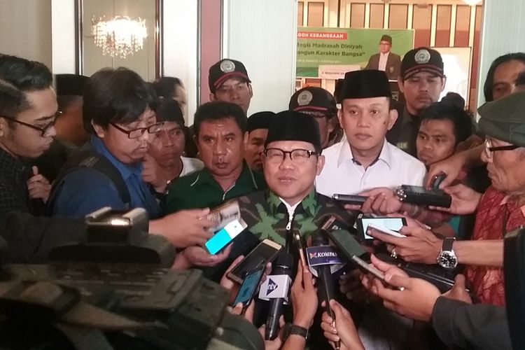 Ketua Umum Dewan Pimpinan Pusat Partai Kebangkitan Bangsa (PKB) Muhaimin Iskandar di Jakarta, Senin (7/8/2017).