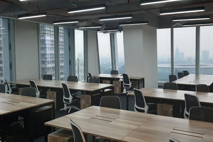 Salah satu ruang di co-working space JustCo di Sequis Tower, Jakarta.