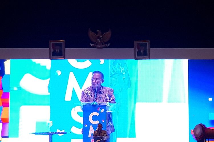 Menteri Koordinator Bidang Perekonimian Darmin Nasution di acara Capital Market Summit & Expo (CMSE) 2019 di JCC, Senayan, Jakarta, Jumat (23/8/2019).