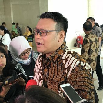 Wakil Sekjen DPP PDI-Perjuangan Eriko Sotarduga di Kompleks Parlemen, Senayan, Jakarta, Kamis (26/7/2018). 