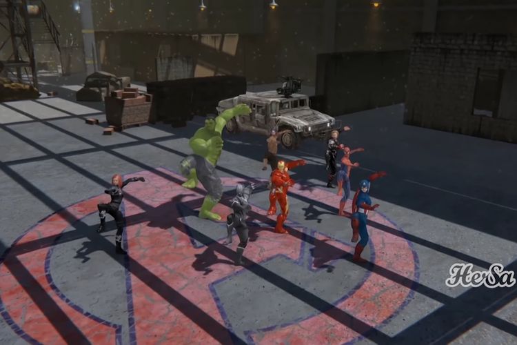 Avengers menari tarian Jawa dalam sebuah video di kanal YouTue Hersa Animation.
