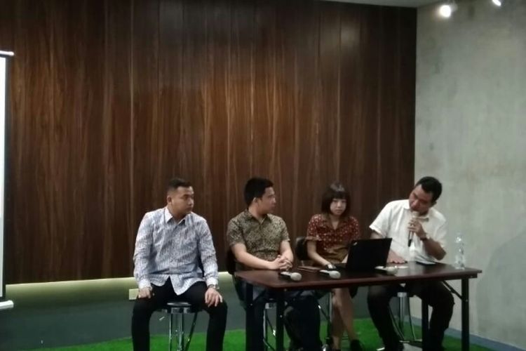 Jumpa pers Manajemen RupiahPlus bersama Aftech di Jakarta, Senin (2/7/2018).