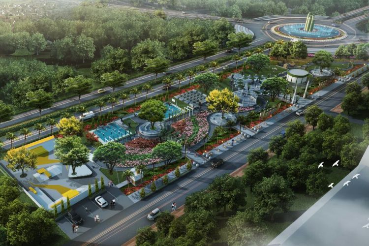 Gambar desain rencana pembangunan taman di Kota Pontianak