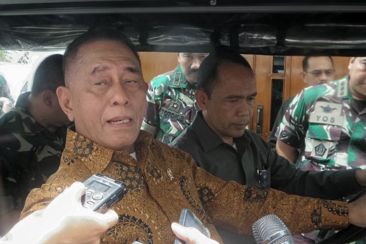 Menteri Pertahanan Ryamizard Ryacudu saat ditemui di Kementerian Pertahanan, Jakarta Pusat, Selasa (26/9/2017).