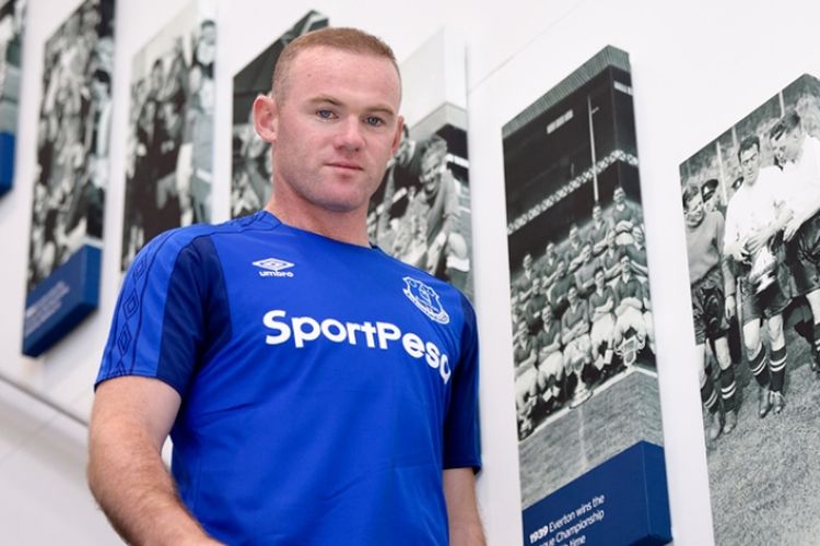 Penyerang anyar Everton, Wayne Rooney. 