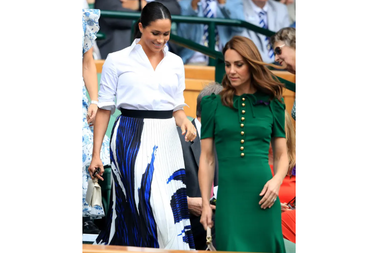 Gaya Kate Middleton dan Meghan Markle saat hadir di kejuaraan Wimbledon